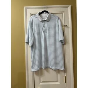 George Polo Shirt Mens 2XL‎ 50-52 Striped Short Sleeve 100% Polyester Classic
